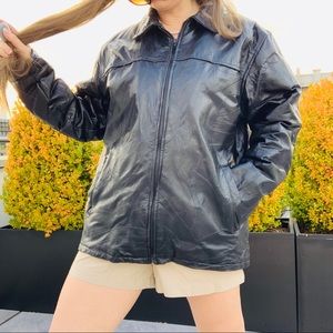 Executive Devision Hasand Stitched Patches Genuine Leather Thin Blazer Jacket